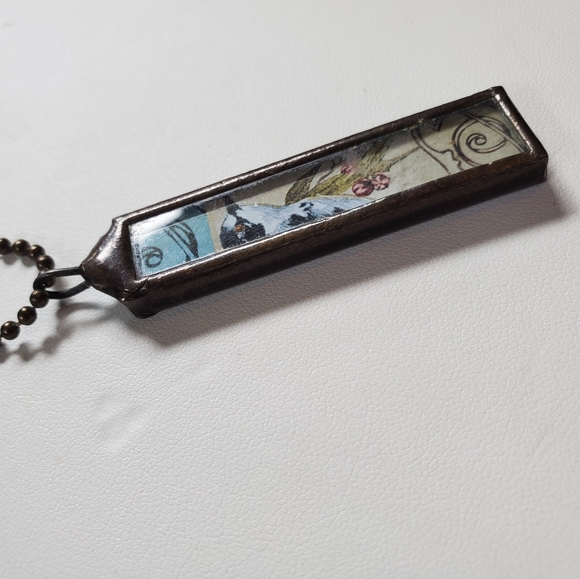 Bird Print Pendant in Brass - Picture 6 of 8